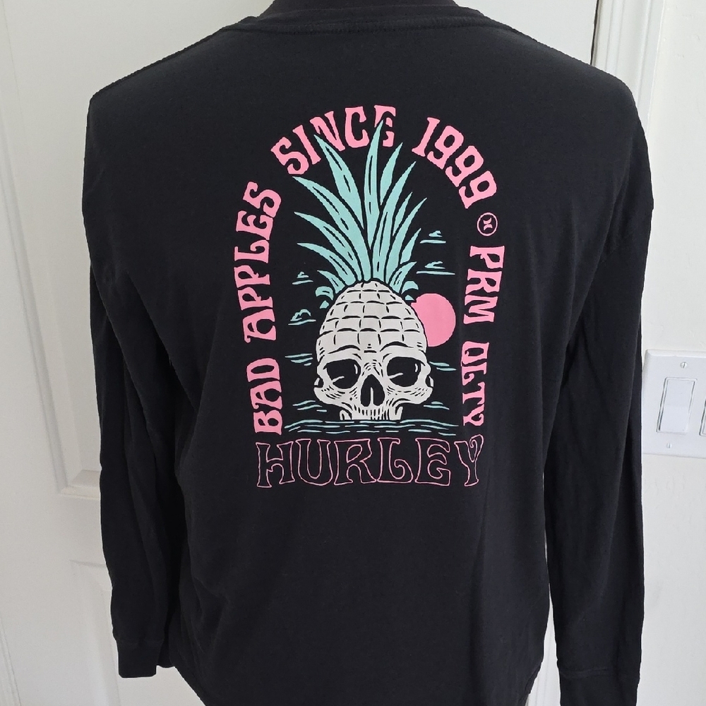 Hurley Black Long Sleeve with Skull and Pineapple - Picture 3 of 3